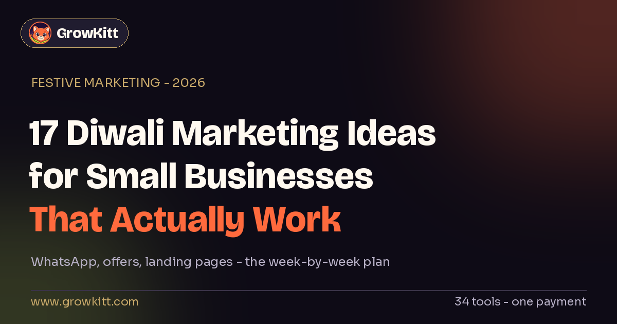 17 Diwali Marketing Ideas for Small Businesses โ GrowKitt 2026 guide cover